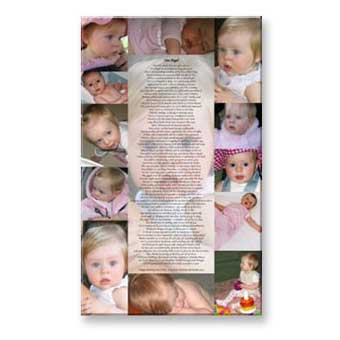 Unbranded Christening Canvas Montage with Personalised Poem