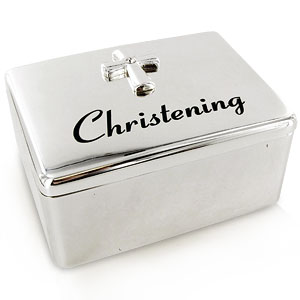 Unbranded Christening Collection Silver Plated Keepsake Box