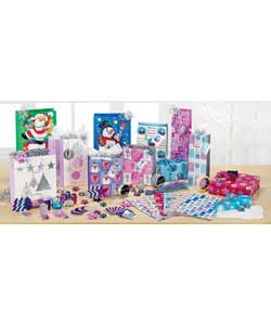 Includes 4 large gift bags, 3 medium gift bags, 2 bottle bags, 1 bag of metallic shred, 6 x 10m