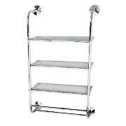 A classic design Chrome 3 Tier Wall Mounted Shelf Unit. Complete with fixtures and fittings.