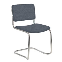 Unbranded Chrome Base Stacking Side Chair Slate Grey
