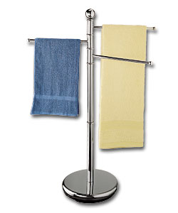 Chrome Plated Floor Standing Towel Rail - Height 92cm