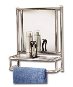 Chrome Plated Mirror & Shelf