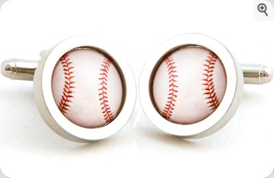 Unbranded Chunky Dome Baseball Cufflinks