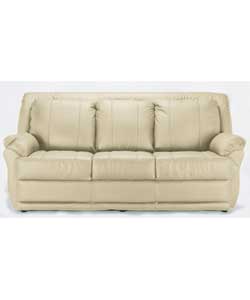Claremont Ivory 3 Seater Leather Sofa