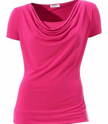 Print jersey top with draping neckline and power-mesh insert from under the bust to the hips. Class International fx Top Features: Washable 95% Polyester, 5% Elastane Power-mesh: 83% Polyamide, 17% Elastane Length approx. 64 cm (25 ins)