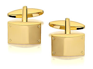 Unbranded Classic-Gold-Plated-Rectangular-Shiny-Cufflinks-015328