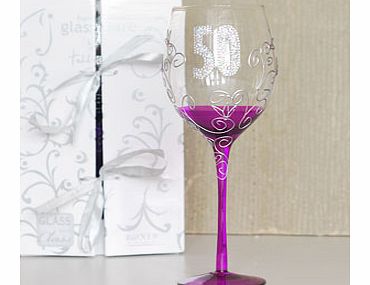 Unbranded Clear 50th Birthday Sparkle Wine Glass