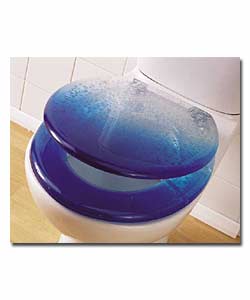 Clear/Blue Bubbles 2 Piece Toilet Seat