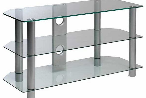 Unbranded Clear Glass 42 Inch Rectangular TV Stand