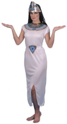 Fab Fancy Dress  White Cleopatra Costume Includes  Belt  Collar and Crown Headpiece.  Will Fit