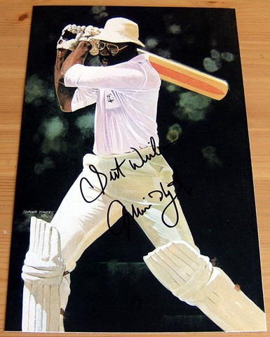 Signed in black pen by West Indian legend Clive Lloyd. Certificate Of Authenticity no. 0410000438