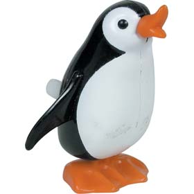 Wind him up and watch him waddle steadily along. Assorted colours  5cm