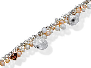 Unbranded Clogau-9ct-Rose-Gold-And-Silver-Freshwater-Pearl-Beachcomber-Bracelet-074427