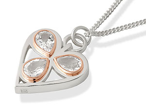 Unbranded Clogau-9ct-Rose-Gold-And-Silver-Heart-of-Wales-Pendant-And-Chain-184881