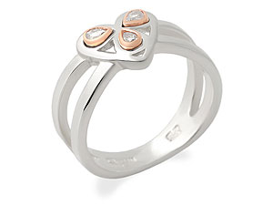 Unbranded Clogau-9ct-Rose-Gold-And-Silver-Heart-Of-Wales-Ring-184839