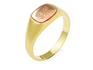 Unbranded Clogau-9ct-Rose-Gold-And-Yellow-Gold-Dragon-Signet-Ring--184812