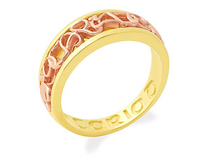 Unbranded Clogau 9ct Yellow and Rose Gold Cariad Ring 184825