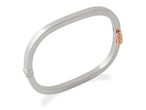 Unbranded Clogau Silver and 9ct Rose Gold Cariad Bangle