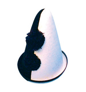 Clown Spitz hat, black/white