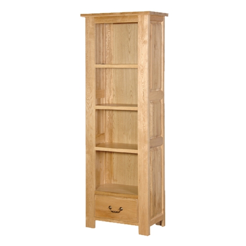 Unbranded Coach House Quebec Oak Tall Bookcase with Drawer