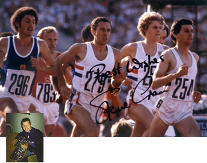 Steve Cram signed press photo Cram achieved a unique treble at 1500m with Commonwealth, European and