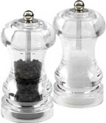 Cole and Mason 145 Pepper Mill Clear   Made from durable brushed stainless steel Simple press button