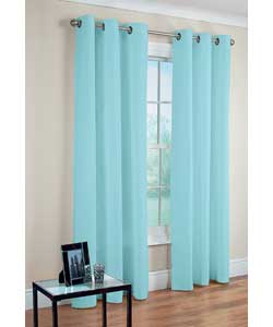 Unbranded Colour Match Lima Ring Top Duck Egg Curtains -66 x 72 inches