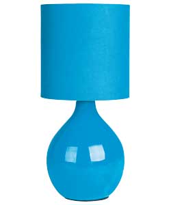 Unbranded Colour Match Round Ceramic Table Lamp - Teal