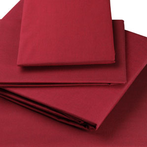 Colour Woven Cotton Standard Pillowcase- Burgundy
