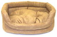 Comfurt 28in Oval Dog Sleeper (Beige/Suede)