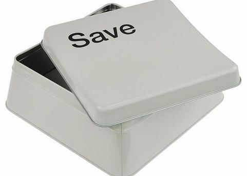 Computer Key Storage Tin - Save The Save Tin is shaped like a large computer keyboard key! It is food safe and can store all manner of items, from biscuits to pens. The storage tin measures around 20 cm x 8 cm x 20 cm and can be hand washed. It makes
