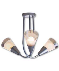 Cone 3 Light Ceiling Fitting - Silver Effect