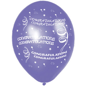 Unbranded Congratulations Latex Printed Balloons