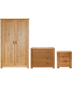 Unbranded Constable 3-Piece 2 Door Wardrobe Package - Oak