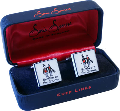 Contemporary Brother of the Groom Wedding Cufflinks with real silver detail by Sonia Spencer.Be the