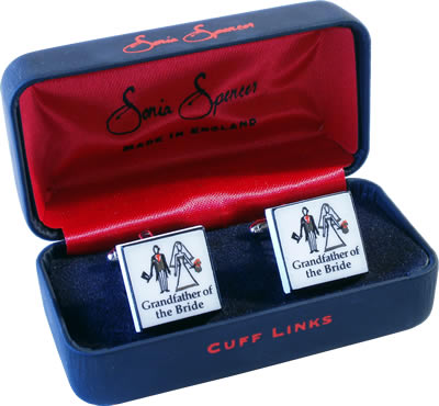 Contemporary Grandfather of the Bride Wedding Cufflinks with real silver detail by Sonia Spencer.Be