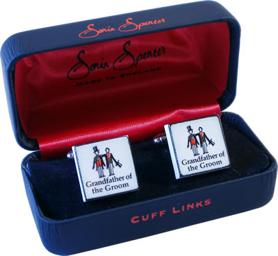 Contemporary Grandfather of the Groom Wedding Cufflinks with real silver detail by Sonia Spencer.Be
