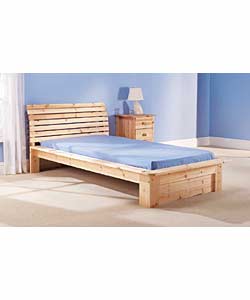 Continental; Solid Pine Single Bedstead with Firm Mattress