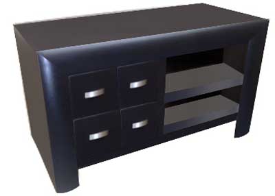 Unbranded Convex painted black TV unit