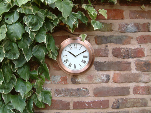 The partner to our copper thermometer and would make an ideal set. This clock has a copper finish ca