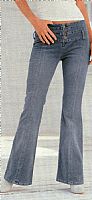 Zip front detail bootcut trousers. Washable. 99% c