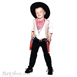 Costume - Cowboy - Pants/Vest/Scarf - Medium (130cm)