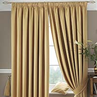 Cotton Satin Lined Curtains Gold 168 x 137cm