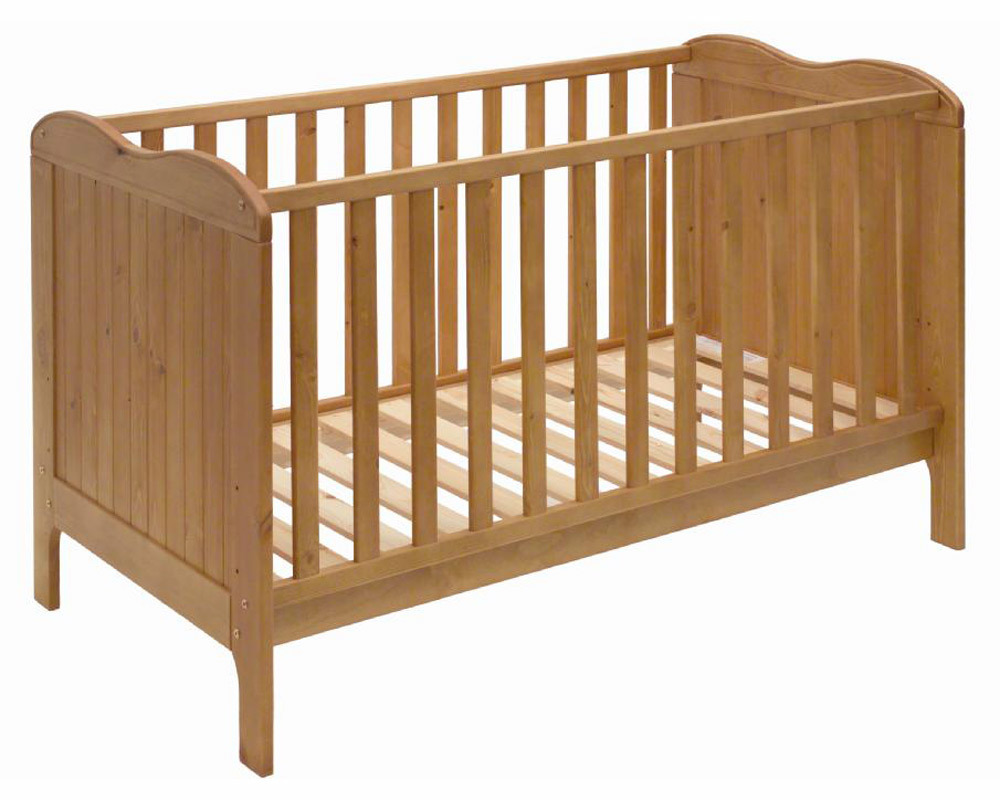 Simply designed, beautiful wooden cot, which converts easily into a junior bed. Three position mattr