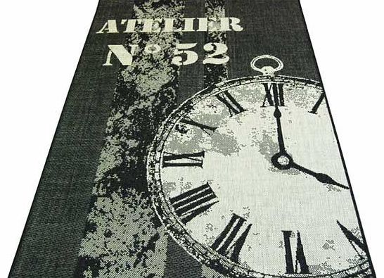 County Clock Rug - Charcoal - 120 x 170cm