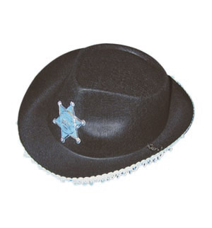 A Cowboy hat for the apprentice sheriff. We have a number of childrens cowboy and indian costumes as