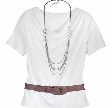 Versatile cowl neck top with dropped shoulders and short sleeves. Top Features: Flattering cut Casual fit Washable 95% Viscose, 5% Elastane Length approx. 66 cm (26 ins) (Size 16)