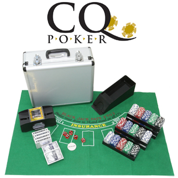 Unbranded CQ Deluxe Poker Set inc 500 Chips  Felt  Shuffler