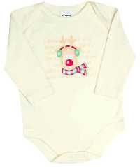 Cream Christmas Bodysuit - Newborn